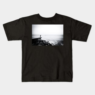 Solitary man at Cromer beach in Norfolk Kids T-Shirt